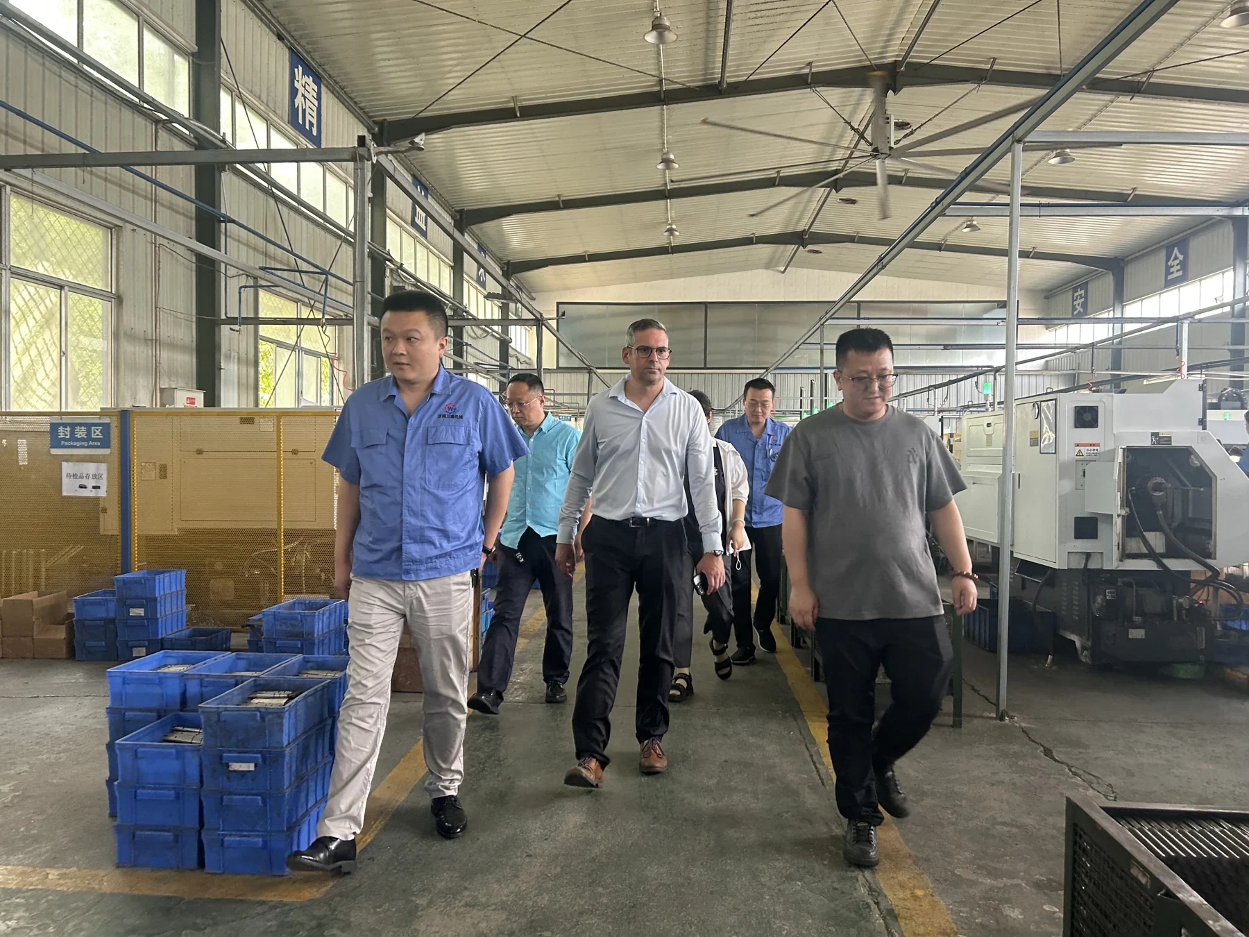 Customer tour of the workshop